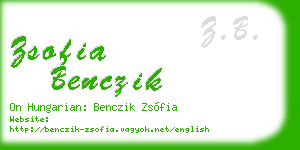 zsofia benczik business card