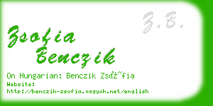 zsofia benczik business card